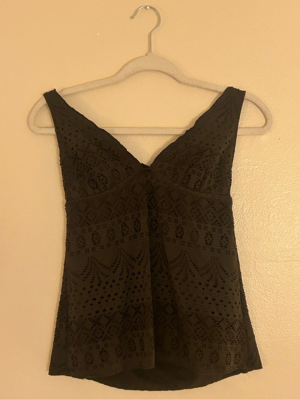 Olive Green Lace V-Neck Tank Top